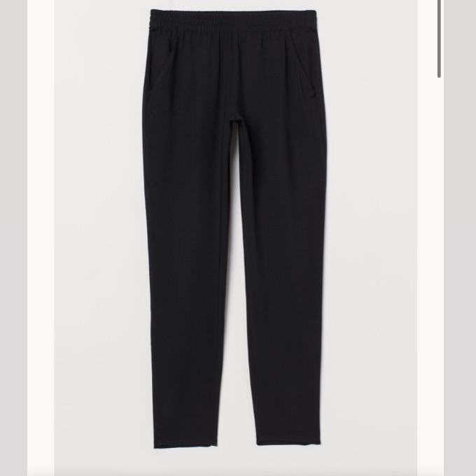 Divided Pull On Black Pants